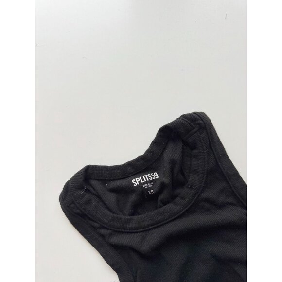 SPLITS59 Kiki Black Modal Baby Ribbed Jersey Full Length Racerback Tank, Size XS - Picture 7 of 10